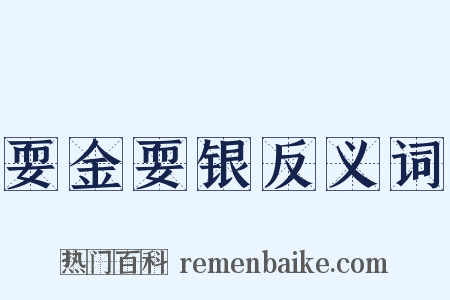 耍金耍银反义词是什么意思的图片